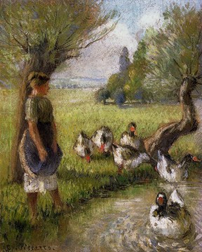 Camille Pissarro Gänsemagd Ölgemälde